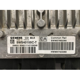 ENGINE ECU SIEMENS SID 801A 5WS40155C-T PSA HW 9647423380 SW 9657662380 - WITH DISABLED IMMOBILIZER (IMMO OFF)