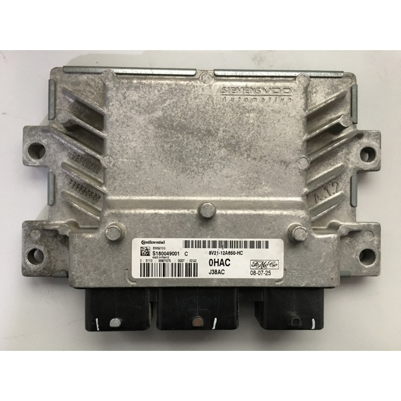 ECU MOTOR CONTINENTAL EMS 2103 S180049001C FORD 8V21-12A650-HC 0HAC