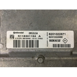 ENGINE ECU CONTINENTAL EMS3134 S118301154A DACIA / RENAULT 8201022671 8201022666