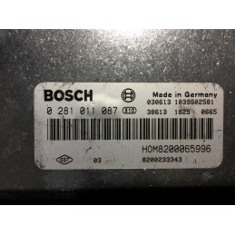 ECU BOSCH EDC15C3-4.7 0281011087 VOLVO S40 1.9D 115CV HOM8200065996 8200233343 / SW 1037367881 - 30630418 - CON INMO ANULADO