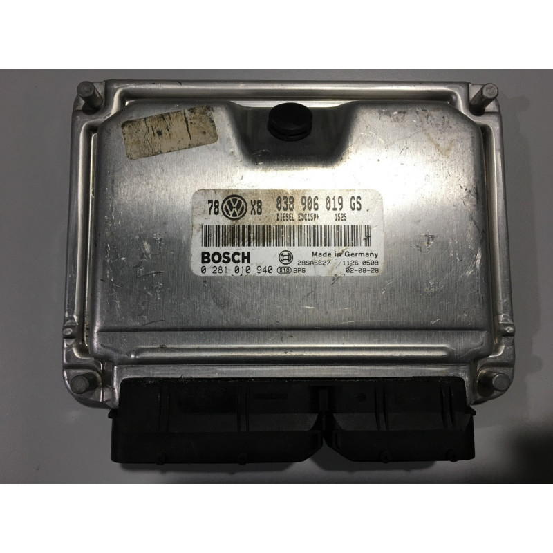 ENGINE ECU BOSCH EDC15P+22.3.2 0281010940 VW PASSAT IV (3B) 1.9 TDI 96KW 130CV 038906019GS - WITH DISABLED IMMOBILIZER