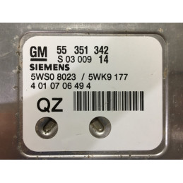 ECU MOTOR SIEMENS SIMTEC 81 5WK9177 5WS08023 OPEL 55351342 QZ