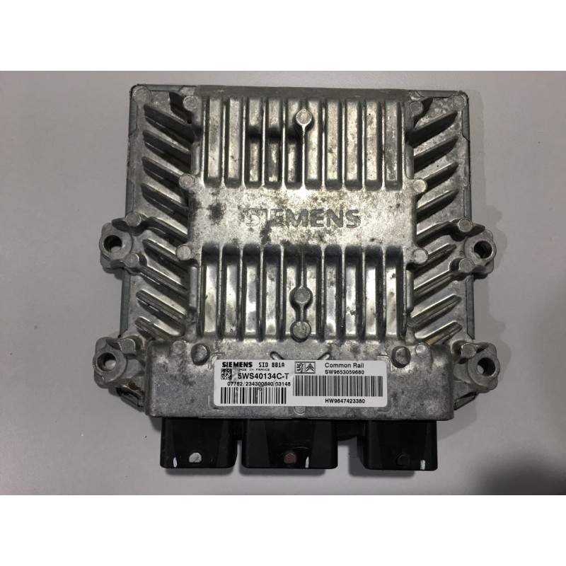 ECU MOTOR SIEMENS SID 801A 5WS40134C-T PSA HW 9647423380 SW 9653059680