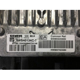 ECU MOTOR SIEMENS SID 801A 5WS40134C-T PSA HW 9647423380 SW 9653059680