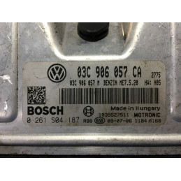 ECU BOSCH ME7.5.20 0261S04187 SEAT IBIZA IV (6J) 1.6i 77KW 105CV BTS 03C906057CA - CON INMOVILIZADOR ANULADO (IMMO OFF)