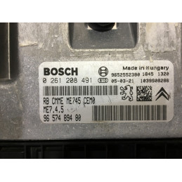 ECU MOTOR BOSCH ME7.4.5 0261208491 PSA 9657489480 - CON INMOVILIZADOR ANULADO (INMO / IMMO OFF)