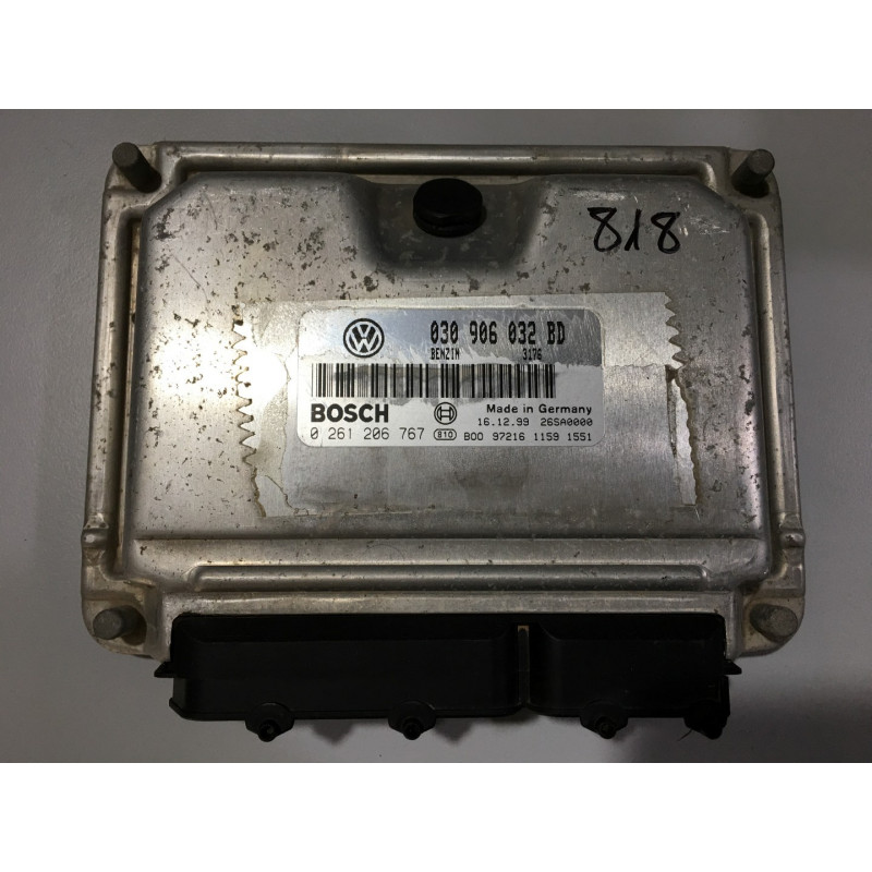 ECU BOSCH ME7.5.10 0261206767 VOLKSWAGEN POLO III (6N) 1.4i 44KW 60CV AKK 030906032BD - CON INMOVILIZADOR ANULADO (IMMO OFF)