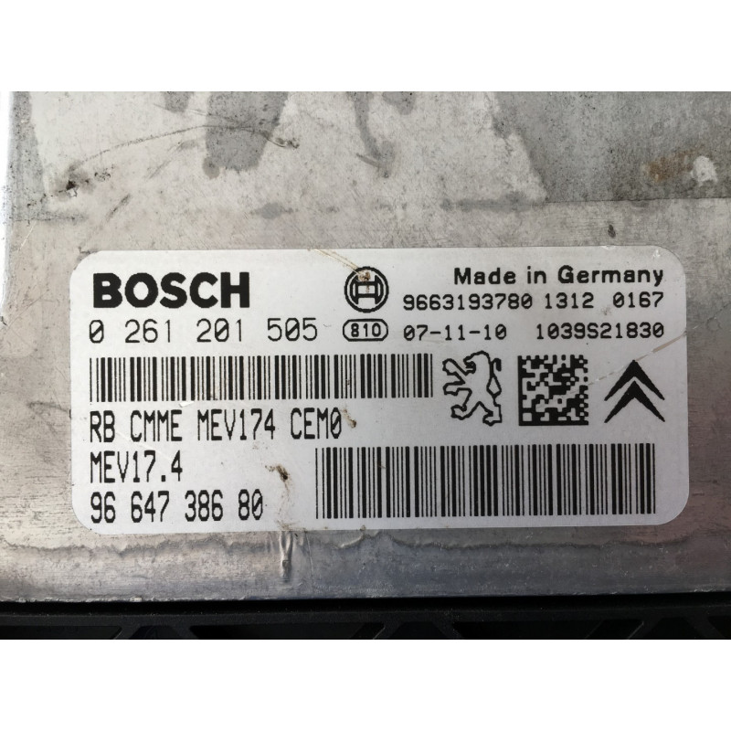 Calculateur Moteur Pour Peugeot 207 CC 1.6 16V – Pièce D'occasion Bosch (réf. 9664738680, 9663193780, 0261201505)