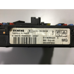 BSI E02-00 SIEMENS S118085220E PEUGEOT 206 I (T1) 9653667680 MG - SW 9657813680 / 24.00 / 2400 - VIRGIN