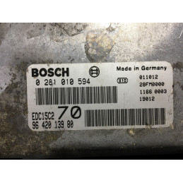 ECU BOSCH EDC15C2-11.1 0281010594 PEUGEOT 206 I 2.0 HDI 66KW 90HP RHY 9642013980 - WITH DISABLED IMMOBILIZER (IMMO OFF)