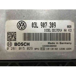 BOSCH EDC17CP14-3.4 0281015029 VOLKSWAGEN GOLF VI 2.0 TDI 170CV CBBB 03L907309 SW 03L906022KP 9978 - CON INMOVILIZADOR ANULADO