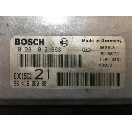 ECU BOSCH EDC15C2-6.1 0281010363 PEUGEOT 406 I 2.0 HDI 81KW 110CV RHZ 9641608080 - CON INMOVILIZADOR ANULADO (INMO / IMMO OFF)