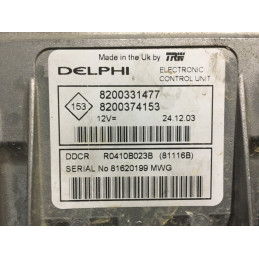 ECU MOTOR DELPHI DDCR R0410B023B RENAULT 8200331477 8200374153