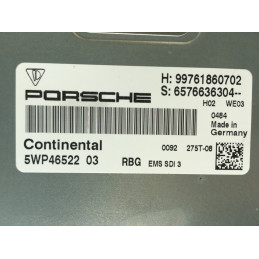 ECU MOTOR CONTINENTAL EMS SDI 3 5WP46522 PORSCHE 99761860702