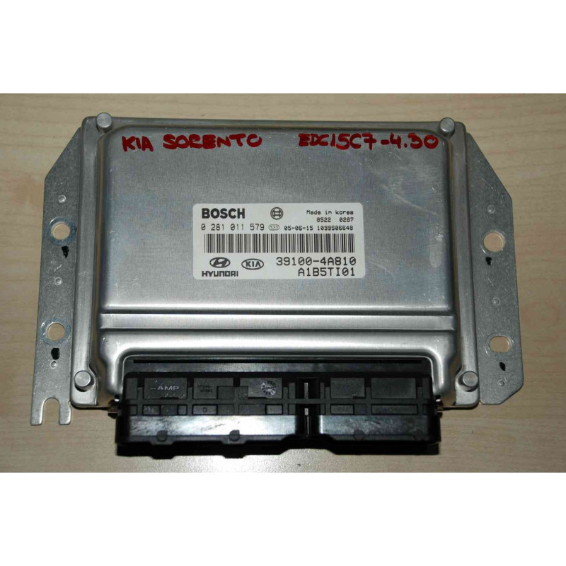 ECU BOSCH EDC15C7-4.30 0281011579 KIA SORENTO I 2.5 CRDI 103KW 140CV 39100-4A810 - CON INMOVILIZADOR ANULADO (INMO / IMMO OFF)