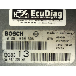 ECU BOSCH EDC15C2-11.1 0281010808 CITROEN C5 I 2.0 HDI 81KW 110HP RHZ 9644721080 - CON INMOVILIZADOR ANULADO (INMO / IMMO OFF)