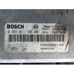 ECU BOSCH EDC15C3-4.2 0281011106 RENAULT MASTER II 2.2 DCI 90CV HOM8200091428 8200243785 / SW 1037363990 / CON INMO ANULADO