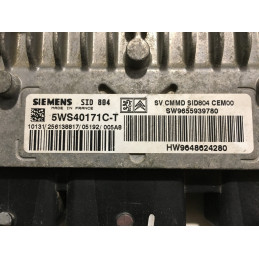 ENGINE ECU SIEMENS SID804 5WS40171C-T PSA HW 9648624280 SW 9655939780 - WITH DISABLED IMMOBILIZER (IMMO OFF)