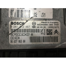 ECU MOTOR BOSCH EDC16C34-2.10 0281012467 PSA 9663786380