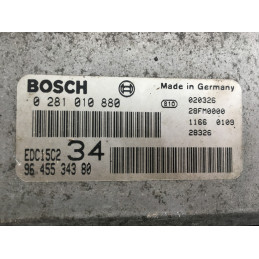 ECU BOSCH EDC15C2-10.1 0281010880 PEUGEOT 607 I 2.2 HDI 98KW 133HP 4HX 9645534380 - WITH DISABLED IMMOBILIZER (IMMO OFF)