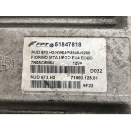 ECU MOTOR MAGNETI MARELLI MJD 6F3.H2 71600.125.01 FIAT 51847818 HW04P