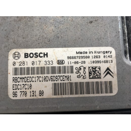 ECU MOTOR BOSCH EDC17C10-5.10 0281017333 CITROEN C3 PICASSO 1.6 HDI 92CV 9677013180 - CON INMOVILIZADOR ANULADO (IMMO OFF)