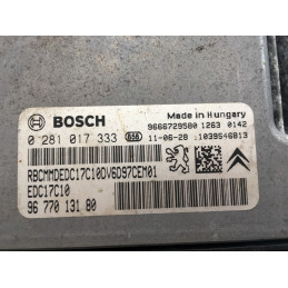 ENGINE ECU BOSCH EDC17C10-5.10 0281017333 CITROEN C3 PICASSO 1.6 HDI 92HP 9677013180 - WITH DISABLED IMMOBILIZER (IMMO OFF)