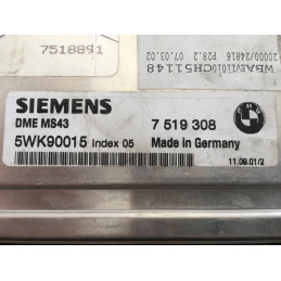 ECU MOTOR SIEMENS MS43 5WK90015 BMW 7519308