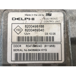 ECU MOTOR DELPHI DDCR R0410B024D RENAULT 8200498188 8200469340