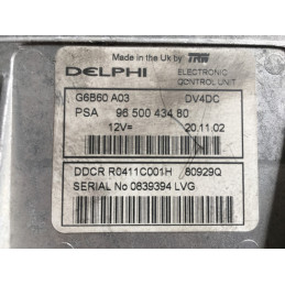 ECU MOTOR DELPHI DDCR R0411C001H PSA 9650043480