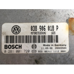 ECU BOSCH EDC15V-5.29 0281001720 VOLKSWAGEN PASSAT (3B) 1.9 TDI 81KW 110HP 038906018P - WITH DISABLED IMMOBILIZER