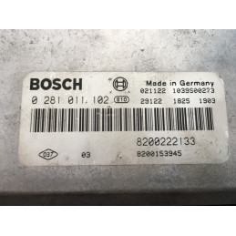 ECU BOSCH EDC15C3-4.2 0281011102 RENAULT SCENIC I 1.9 DCI 75KW 102CV 8200153945 8200222133 - SW / 8200310760 / 6401