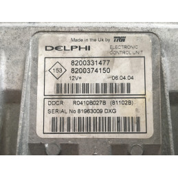 ECU MOTOR DELPHI DDCR R0410B027B RENAULT 8200331477 8200374150