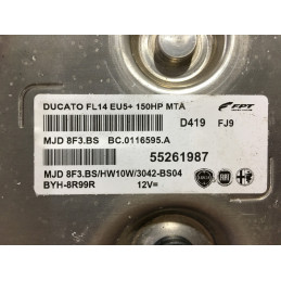 ECU MAGNETI MARELLI 8F3.BS BC.0116595.A FIAT DUCATO III 2.3 JTD 110KW 150CV 55261987 HW10W - CON INMOVILIZADOR ANULADO