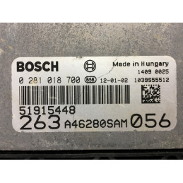 ENGIE ECU BOSCH EDC16C39-7.33 0281018700 FIAT DOBLO II (263) 1.6 JTD 77KW 105HP 51915448 - VIRGIN