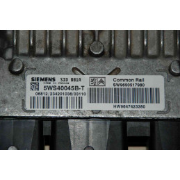 ECU MOTOR SIEMENS SID 801A 5WS40045B-T PSA HW 9647423380 SW 9650517980 - CON INMOVILIZADOR ANULADO (INMO / IMMO OFF)