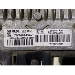 ECU MOTOR SIEMENS SID 801A 5WS40145A-T PSA HW 9647423380 SW 9653205380