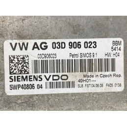 ENGINE ECU SIEMENS VDO SIMOS 9.1 5WP4080604 VAG 03D906023