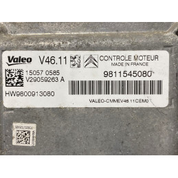 ECU MOTOR VALEO V46.11 V29059263A PSA HW 9800913080 SW 9811545080