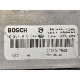 ECU MOTOR BOSCH EDC17C42-3.20 0281019840 RENAULT 237101754R 237103316R