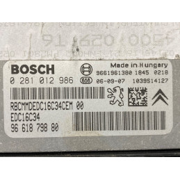 ECU MOTOR BOSCH EDC16C34-4.11 0281012986 PSA 9661879880