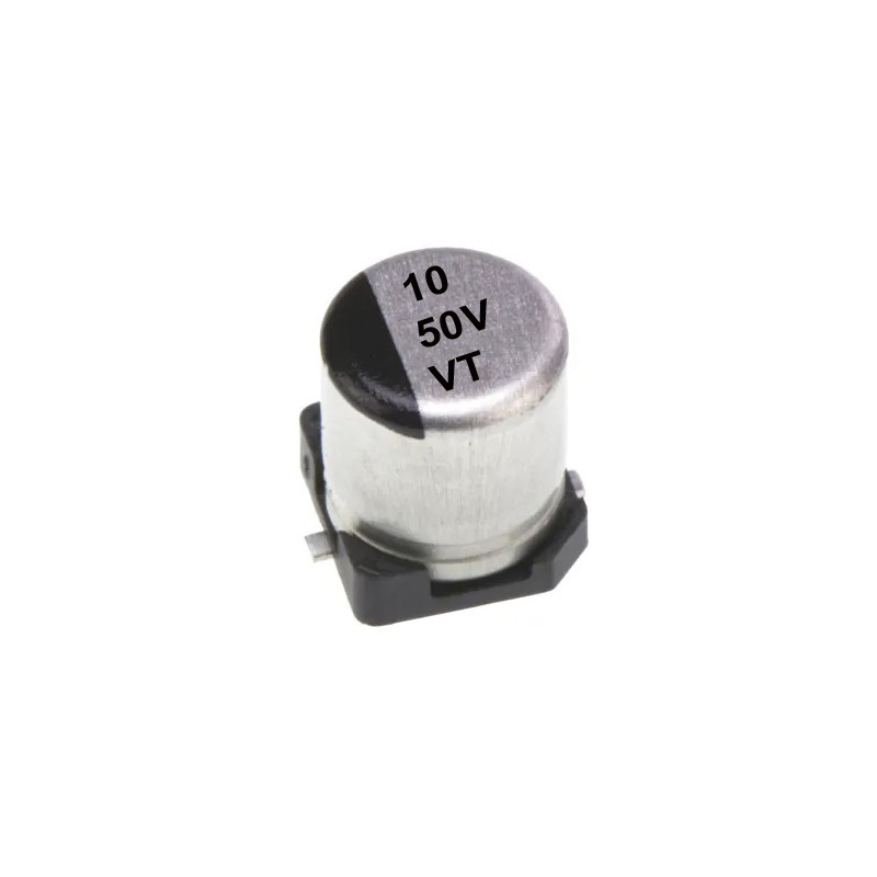 CONDENSADOR ELECTROLITICO ALUMINIO SMD 10 50V VT - 10uF 50V