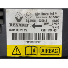 AIRBAG ECU CONTINENTAL TEMIC 28404802003 DACIA RENAULT 8201002829