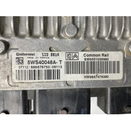 ECU MOTOR SIEMENS SID 801A 5WS40048A-T PSA HW9647476380 SW9651039980