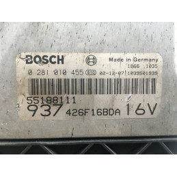 ECU MOTOR BOSCH EDC16C8-1.1 0281010455 ALFA ROMEO 147 1.9 JTD 140HP 55188111 / SW 1037367333 - VIRGIN