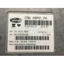 ENGINE ECU MAGNETI MARELLI IAW 48P2.7H HW 16.623.004 SW 16.634.044 PSA HW 9645989480 SW 9646570280