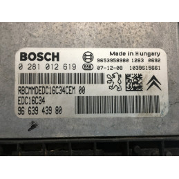 ECU MOTOR BOSCH EDC16C34-4.11 0281012619 PSA 9663943980