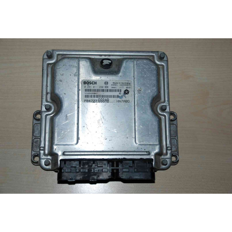 ECU BOSCH EDC15C5-7.18 0281011280 CHRYSLER VOYAGER IV 2.5 CRDI 143CV VM07C P04727666AB / SW 1037368704 / CON INMO ANULADO