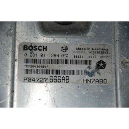 ECU BOSCH EDC15C5-7.18 0281011280 CHRYSLER VOYAGER IV 2.5 CRDI 143CV VM07C P04727666AB / SW 1037368704 / CON INMO ANULADO