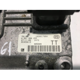 ECU BOSCH ME7.6.2 0261208255 OPEL MERIVA I (A) 1.4i 66KW 90CV L4 16V Z14XEP 55353613 TT / SW 1037382888